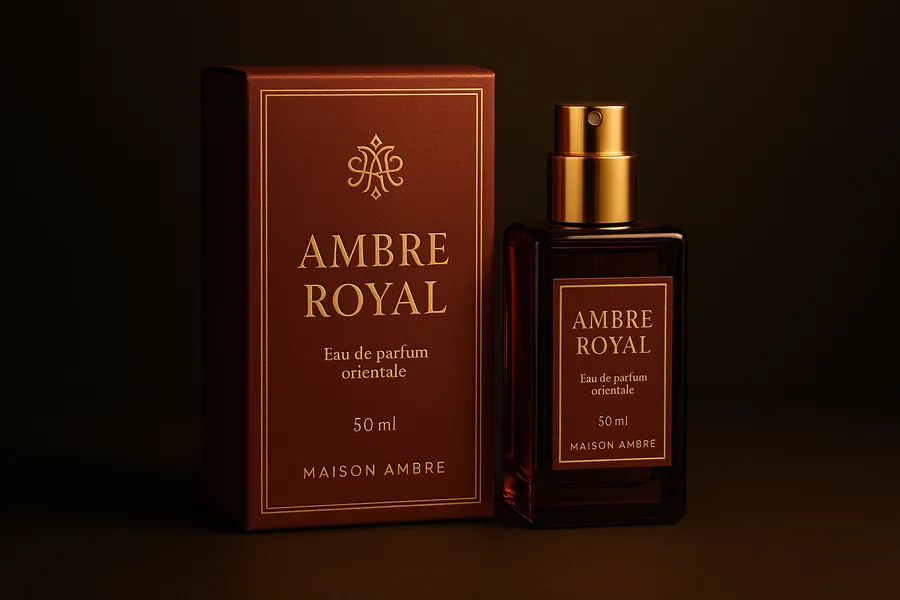 Boîte AMBRE ROYAL avec son flacon